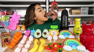 I Tried ASMR.. Rainbow Cookies, GIANT Gummy Bear, Lil Nitro Gummy (Sticky Crunchy Sounds)