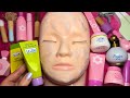 Asmr wooden skincare on mannequin  it really applies