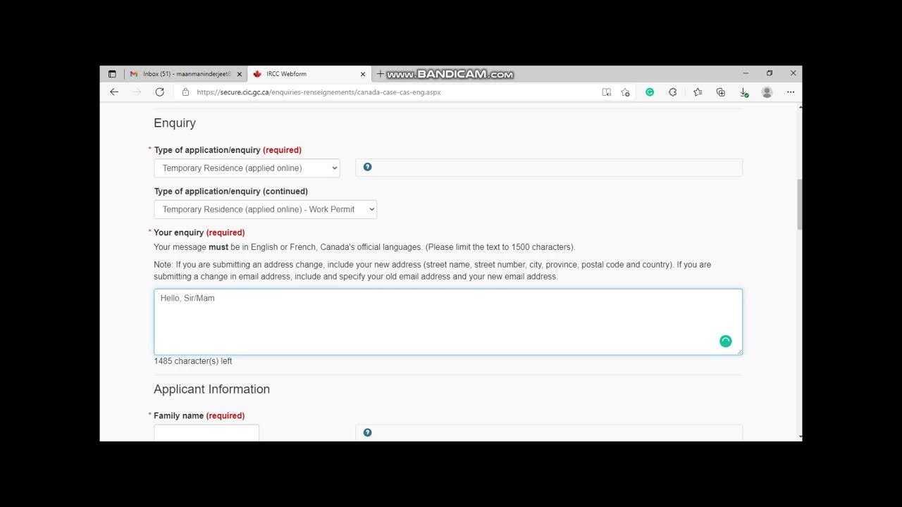 How to apply IRCC webform YouTube