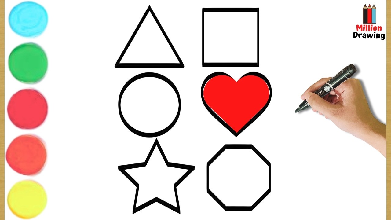 How To Draw Easy Shape Drawing and Toddlers_ Child Art| Shapes Coloring ...
