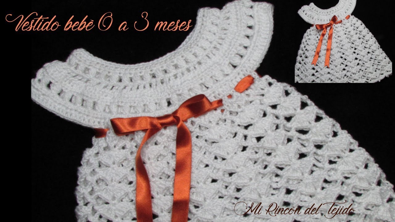 DELICATE baby DRESS to CROCHET step by step - YouTube