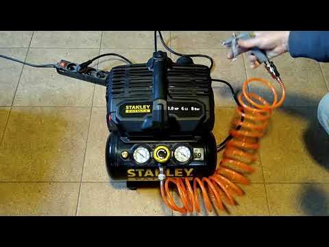 STANLEY Fatmax Silent Compressor DST 101/8/6 - avec ensemble d'accessoires  6 pièces