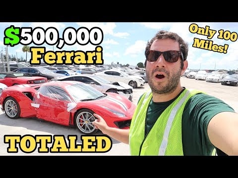 I Found a $500,000 Ferrari 488 Pista SITTING at a Salvage Auction! Only 100 Miles on it NOW TOTALED!