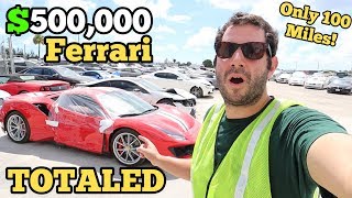 I Found a $500,000 Ferrari 488 Pista SITTING at a Salvage Auction! Only 100 Miles on it NOW TOTALED!