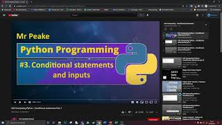KS3 - Computing - Python How to setup work area to use Createwithcode.uk and the Youtube video screenshot 5