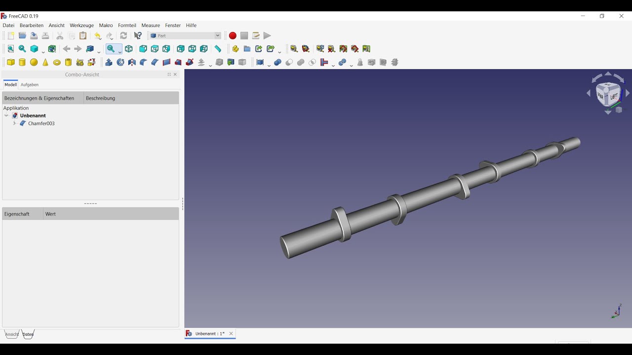 FreeCAD 0.19 V6 Engine (Cam Shaft)