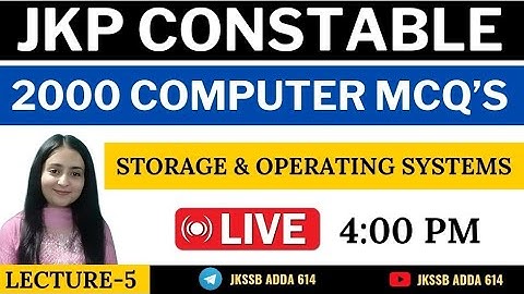 Lecture-5 || 2000 COMPUTER PYQ MCQs WITH SHIVALI MAM || JKSSB JK POLICE CONSTABLE, JUNIOR ASSISTANT