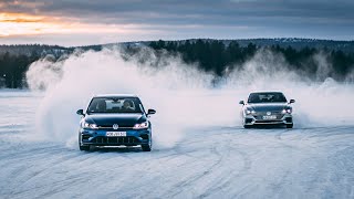 Eis Driften im VW Golf R | Rennfahrer vs. YouTuber | Teil 2