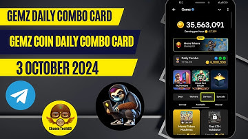 Gemz Daily combo Cards | Gemz Coin Daily Combo Card 3 October 2024