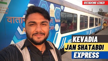 Ahmedabad to Kevadia Vistadome coach train journey in Jan Shatabdi express