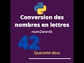 Python num2word conversion des chiffres en lettres