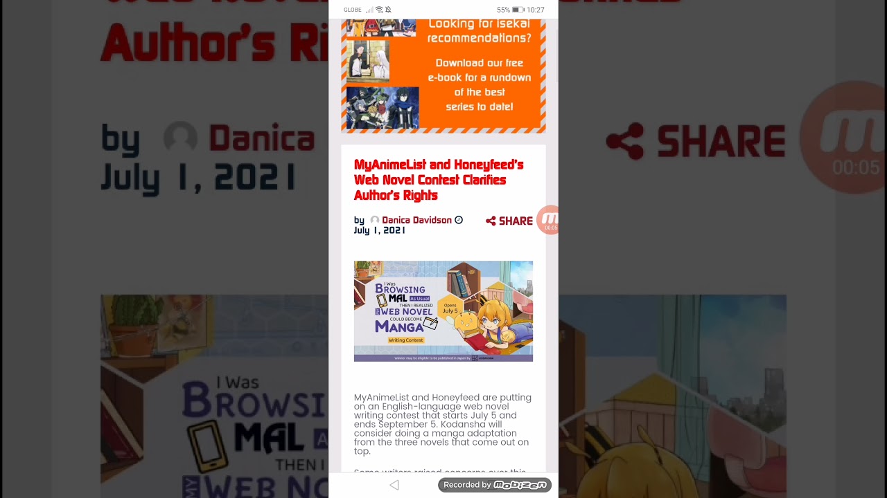 MyAnimeList and Honeyfeed’s Web Novel Contest Clarifies Author’s Rights