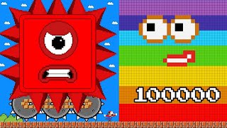 Mario's Mega Numberblocks 1 vs 100.000 Numberblocks in Maze Mayhem | Game Animation