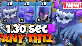 Th12 Yeti Bowler Witch Attack With 6 Bat Spell | Best Th12 Attack Strategy in Clash of Clans