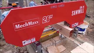 Mechmaxx sawmill on cherry and shagbark hickory slabs