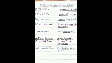 Finite and non finite verbs #English #grammar