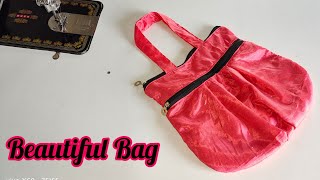 बहुत ही खूबसूरत बैग हैं आपको जरूर पसंद आएगी-perfect zipper handbag cutting and stitching / bag bnana