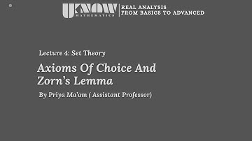 Real Analysis Lecture 4 | Axioms Of Choice and Zorn