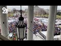 Trump supporters break through the east front of the Capitol