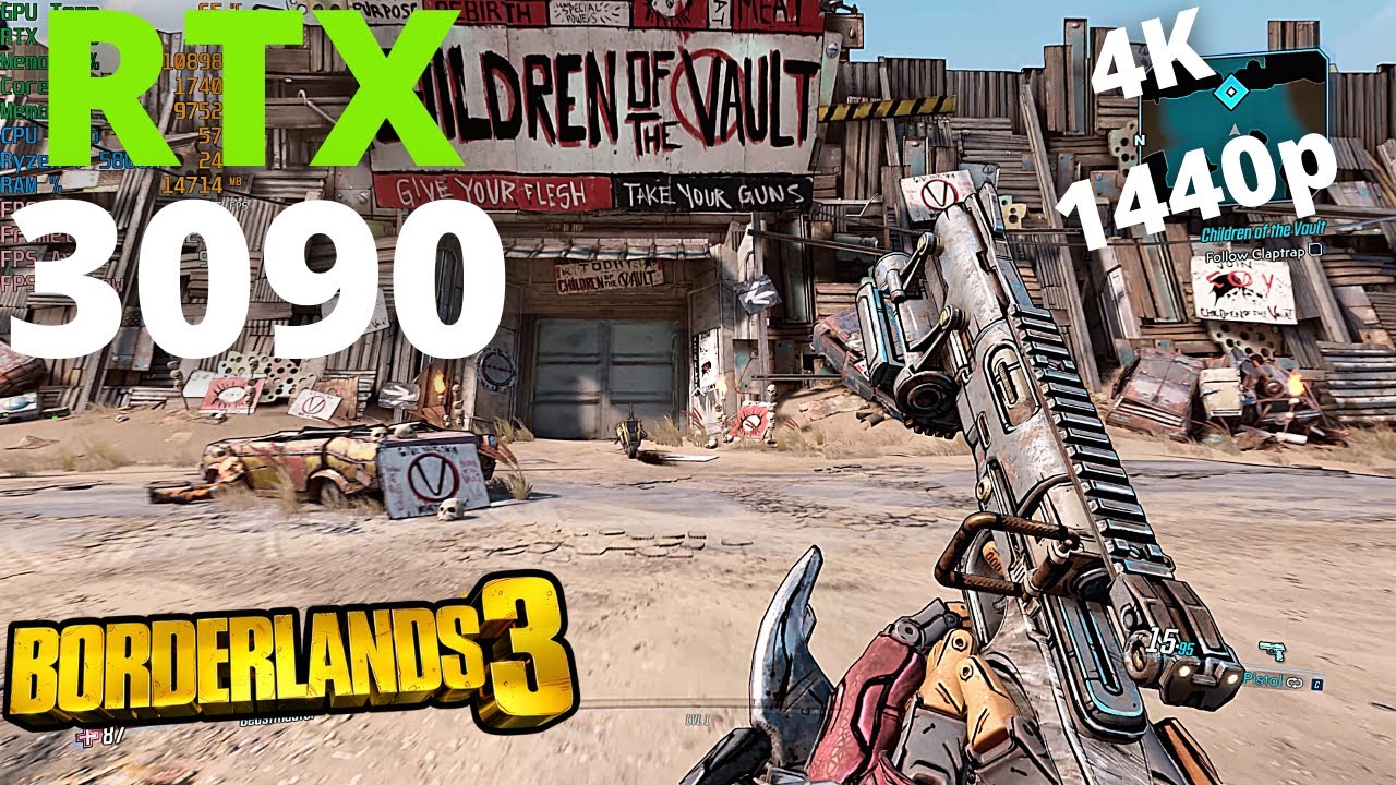 Borderlands 3: RTX 3090 + Ryzen 7 5800X | 4K, 1440p | Max Settings