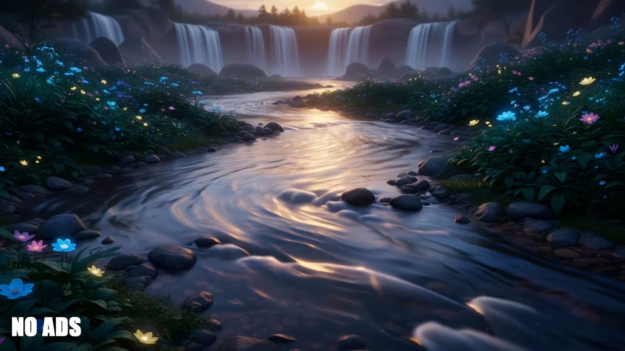 Beautiful River Ambience with Soft Piano 🌊 Sleep Instantly | Relaxing Night Sounds