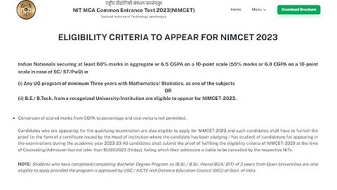 #NIMCET_2023 Exam ||Eligibility Criteria, Information Brochure, Required Documents & schedule ||