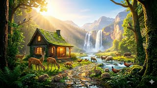 Peaceful Rainy Forest House with Animals 🦌 Cozy Nature Relaxation
