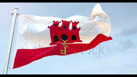 Gibraltar Flag Waving loop 4K