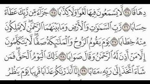 لا يسمعون فيها لغوا ولا كذابا جزاء من ربك عطاء حسابا رب السماوات والأرض سورة النبأ مشاري العفاسي