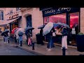 Walking in the September Rain [Dark screen] Walk Bordeaux 4k France| ASMR Rain sounds for sleeping