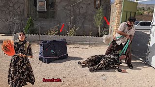 The second wife's release and return home, and her husband's anger and tension with her