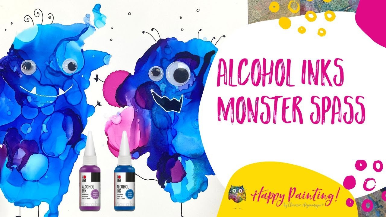 Alcohol Inks Monster - Spass mit Alkohol Tinten - YouTube