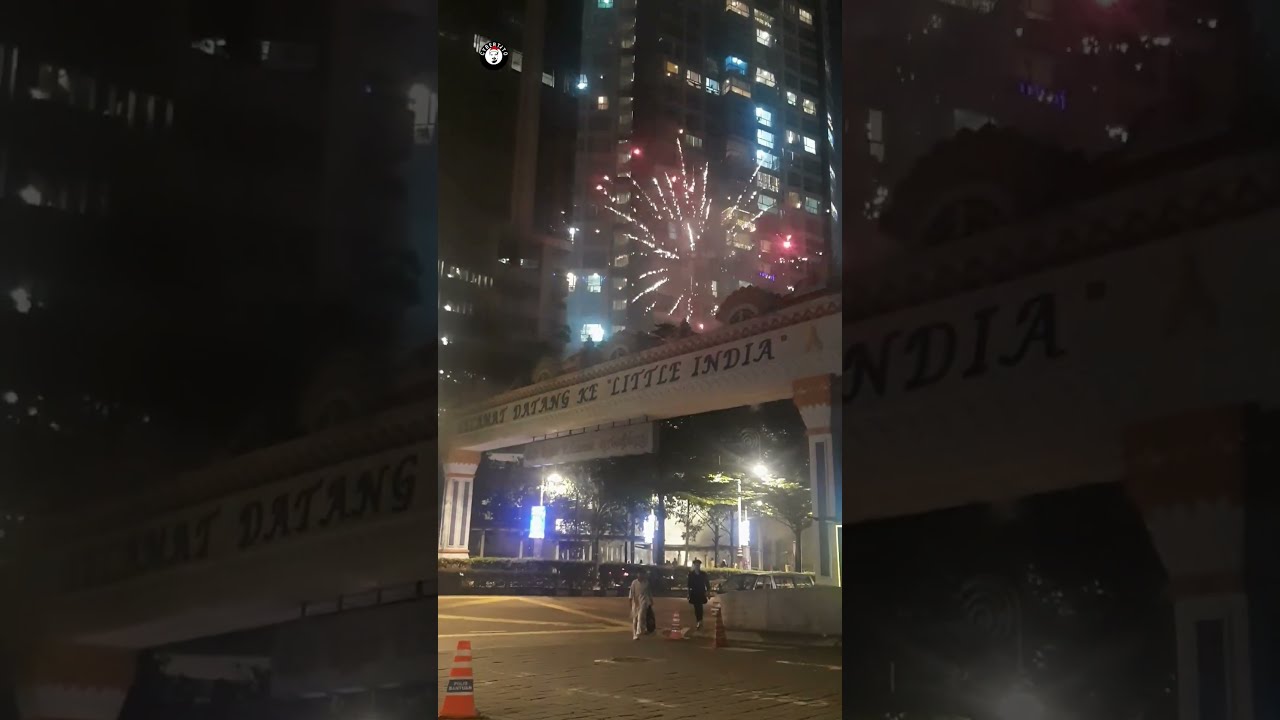 Deepavali fireworks at Little India in Kuala Lumpur, Malaysia