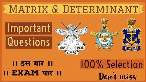 #ndamaths Matrix Important Questions-1|  NDA-Airforce-Navy | NDA 2 2021 | Defence study with Lalit❤️
