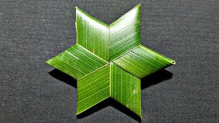 How to make a Coconut leaf star - Coconut(palm) leaf craft.