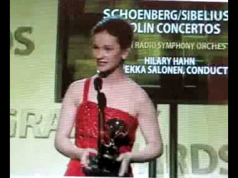 Hilary Hahn Wins Grammy and Gives Speech