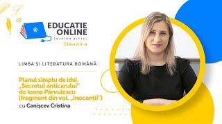 Limba și literatura română, clasa a V-a, Planul simplu de idei. „Secretul anticarului”...