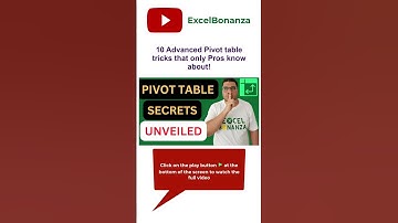 10 ADVANCED PIVOT TABLE TRICKS that only PROS know about
