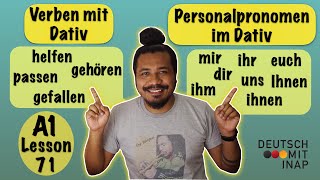 A1- Lesson 71 | German Grammar | Personalpronomen im Dativ | Verben mit Dativ