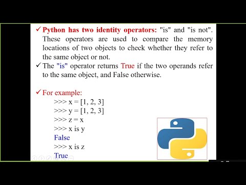 Python has two identity operators - YouTube