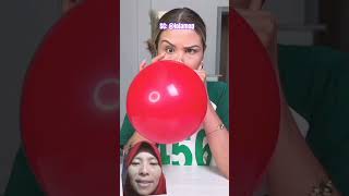 tiup balon pake hidung #funny #magic #challenge #reaction