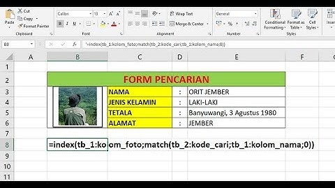 Cara Membuat Rumus INDEX MATCH Pada Tabel Yang Berisi Gambar