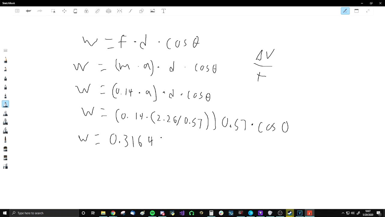 work equation example YouTube