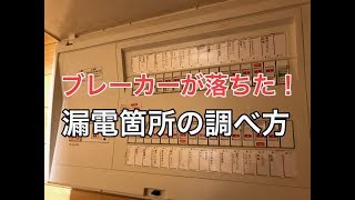 ブレーカーが落ちた時の漏電箇所の調べ方（漏電している回路を調べる方法）小山市OH様住宅例