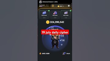 Hamster kombat daily cipher 19 july | 19 july daily cipher code hamster kombat #hamsterkombat 19