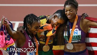 Shericka Jackson's HISTORIC 21.41 clinches 200m ahead of Gabby Thomas and Sha'carri | NBC Sports