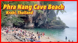 [🇹🇭4K] Phra Nang Cave Beach | BEST Beach in Krabi, Thailand | East Railay Beach | Rock Climbing