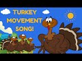 The turkeys run  thanksgiving movement song for kids