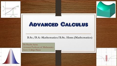 B. Sc. II/ B. A. II Advanced Calculus-The Derivative and Mean Value Theorem-2.4