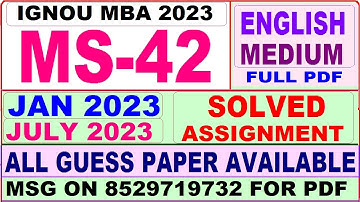 ms 42 solved assignment 2023 / ms 42 solved assignment 2022-23 / ignou ms 42 2023-24